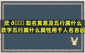 欣 🐘 取名寓意及五行属什么（欣字五行属什么属性用于人名吉凶）